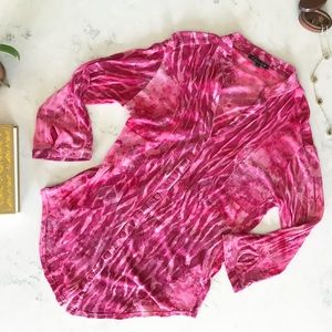 Dunia Pink Cotton Button Top EUC size L